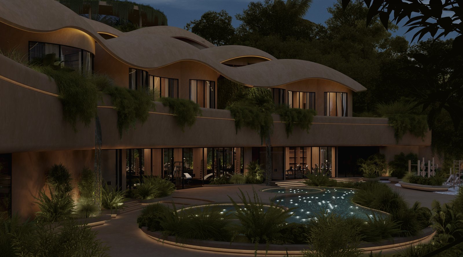 The garden at night