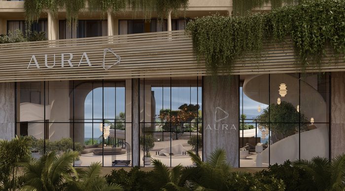 The AURA Wellness Resort entrance